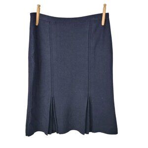 Grace Dane Lewis Sweater Skirt Size Medium P career Knit Stretch Black Pleated